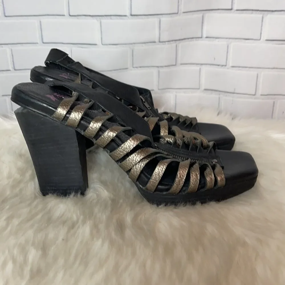 Anthro‎ Farylrobin Bronze Metallic Platforms Sz 11